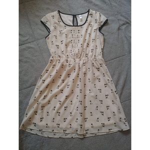 Cat print cap sleeve dress